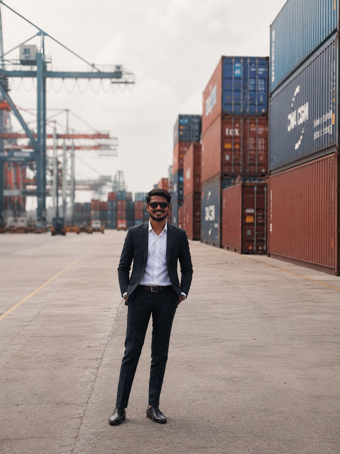Crafexo export professional at a shipping container terminal